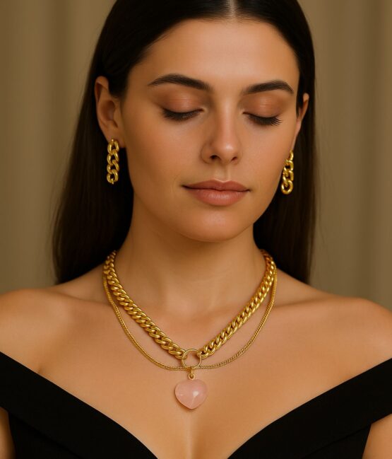 Heart of Rose Quartz Necklace