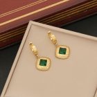 Waterproof Stainless Steel Emeralds Earrings