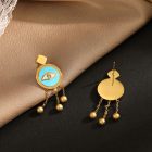 Turquoise Evil Eye Tassel Earrings
