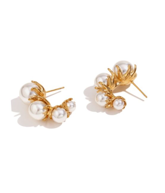 Designer pearl earrings anti tarnish