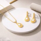 White Pearl Necklace and Earrings