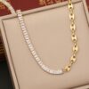 stainless steel cubic zirconia necklace