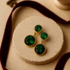Green Gold-plated earrings