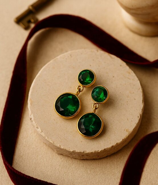 Green Gold-plated earrings