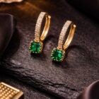 Royal Emerald Huggie Earrings