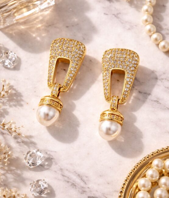 Midnight Glam Cubic Zirconia Drop Earrings