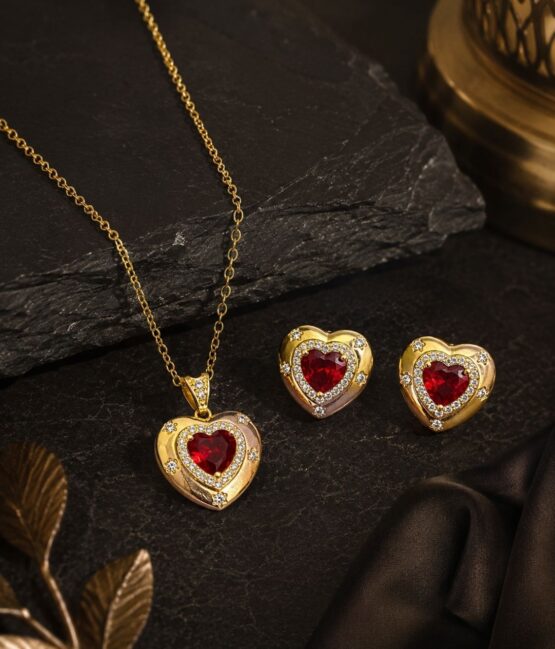 Heart of Ruby Pendant Set