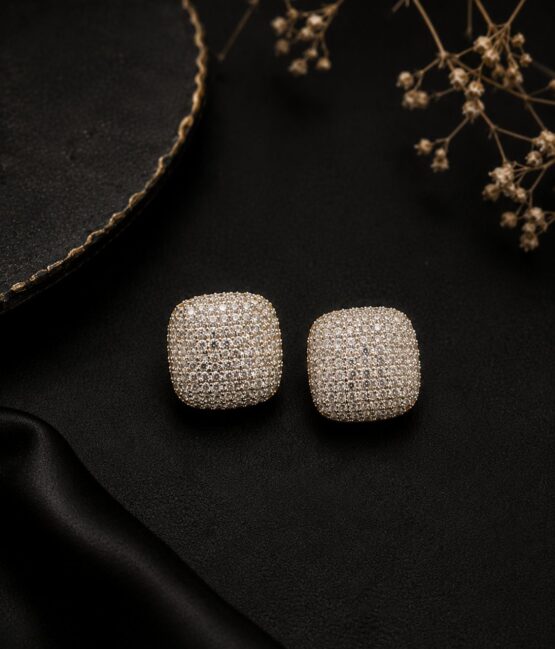 Classic Square CZ Partywear Earrings