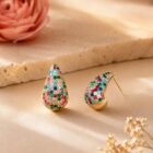 Multicolour Cubic Zirconia Teardrop Earrings