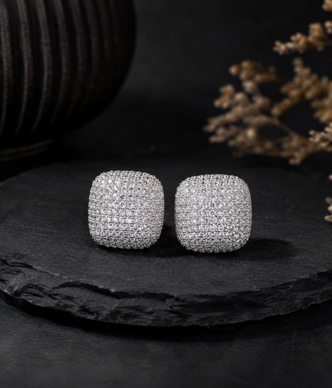 Classic Square CZ Partywear Earrings