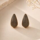 Black CZ Teardrop Earrings for Women