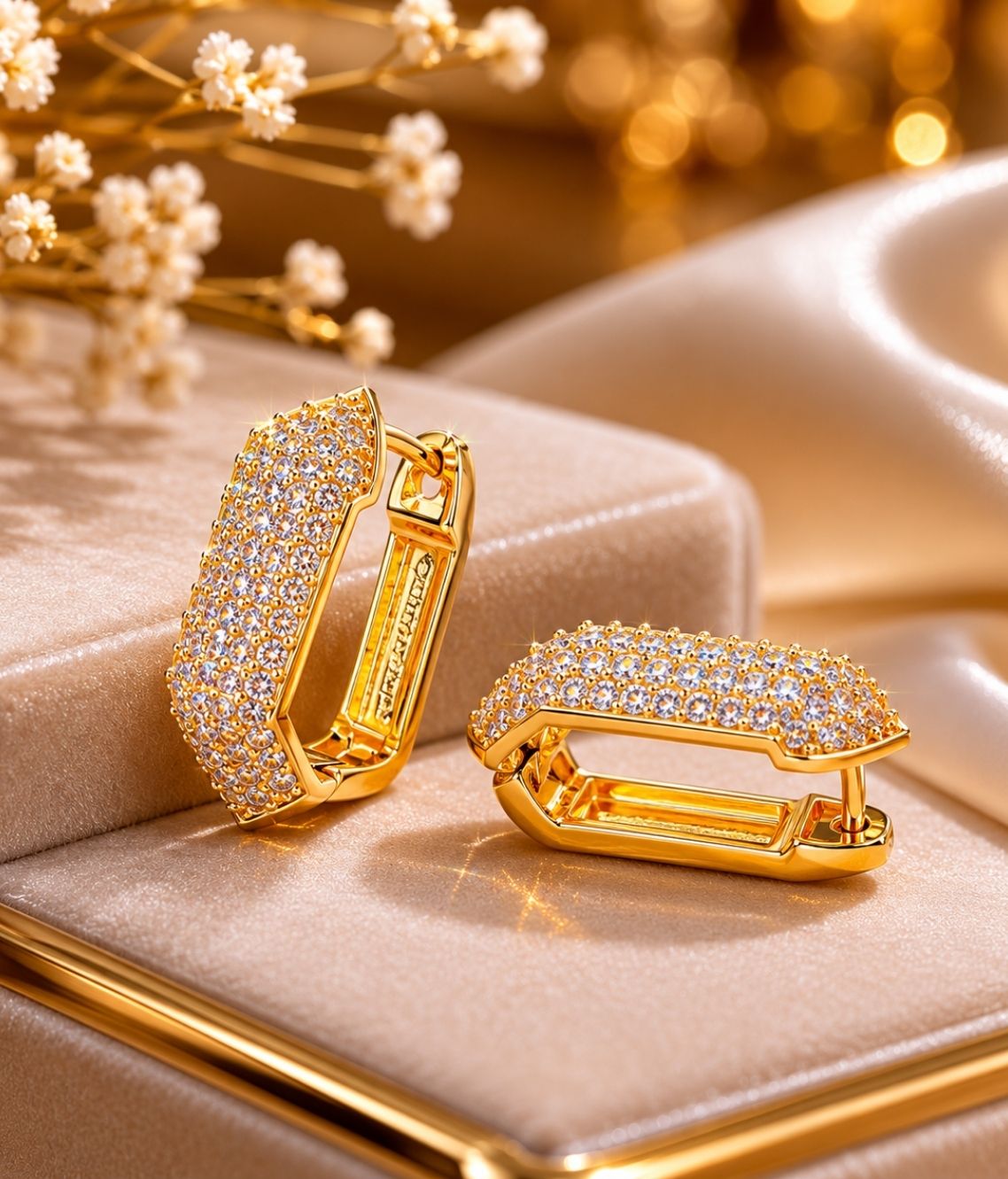 Majestic Square Cut Hoop Earrings