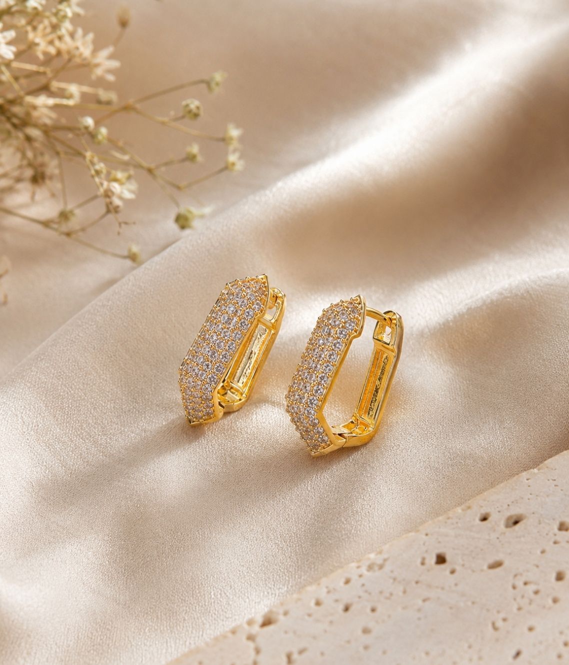 Majestic Square Cut Hoop Earrings