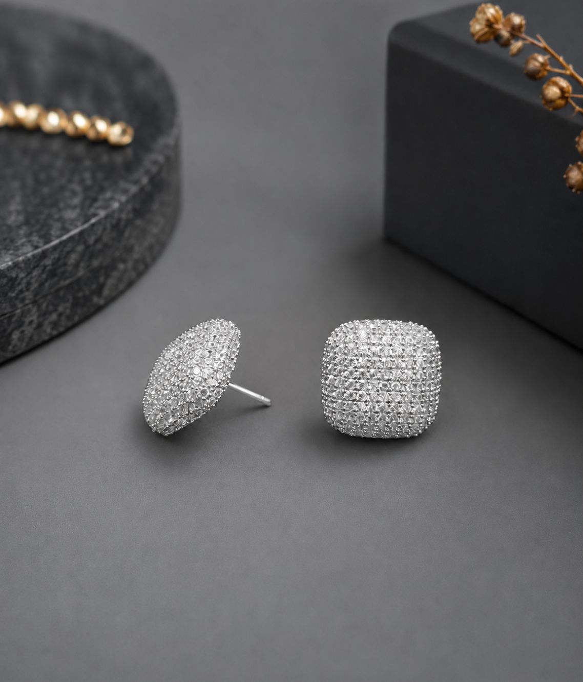 Classic Square CZ Partywear Earrings