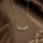 Crescent Pearl Pendant Necklace